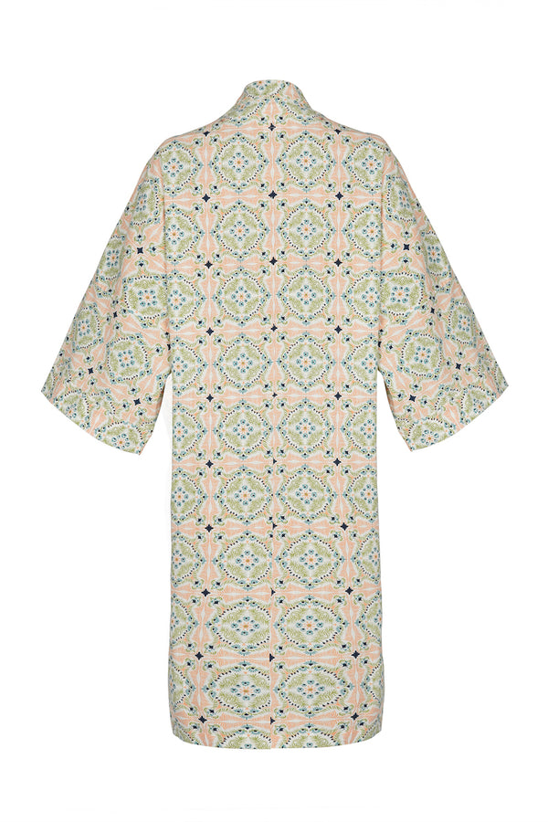 Bianca Caftan, Blush Tile Print