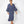 Load image into Gallery viewer, Front view of beautiful black woman wearing Dessous Loungewear Bianca caftan in navy sustainable Cupro fabric.