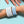 Load image into Gallery viewer, Medium, Light Blue and White Ombre Hand-Beaded Leather Cuff