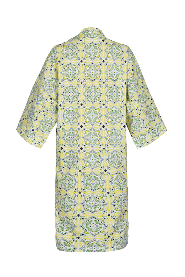 Bianca Caftan, Blue Tile Print