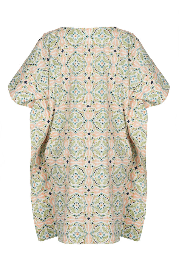 Short Grace Caftan, Blush Print