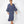 Load image into Gallery viewer, Front view of beautiful black woman wearing Dessous Loungewear Bianca caftan in navy sustainable Cupro fabric.
