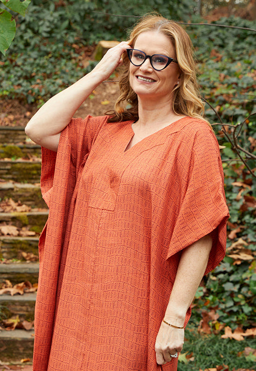 Short Grace Caftan, Clementine Print